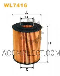 Фильтр масла Sprinter Wix Filters WL7416