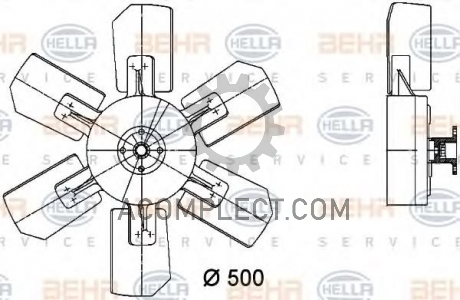 Вискомуфта (гидромуфта) OM366 (с вентилятором)+ (б/у) Mercedes-Benz 3662006223