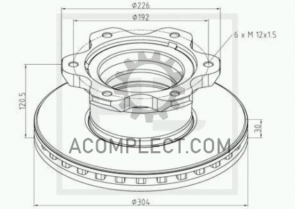 Диск тормозной задний R16 (ABS) Vario SBP 02-ME016