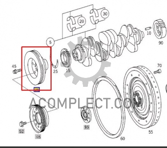 Шкив коленвала OM904 Vario+ (б/у) Mercedes-Benz 9040350700